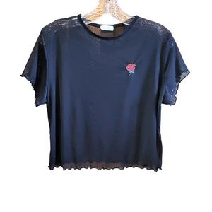 👚5for$5!🕶️Tiny Willow sheer black top.